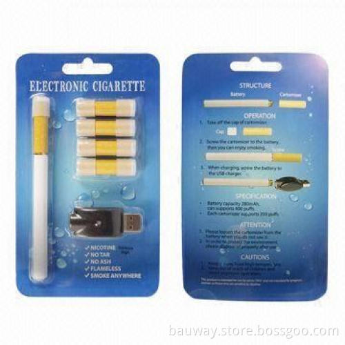 Mini E-cigarette with 9mm Length, 3.7V, 280mAh Content of Battery, 400 to 500 Puffs/Battery
